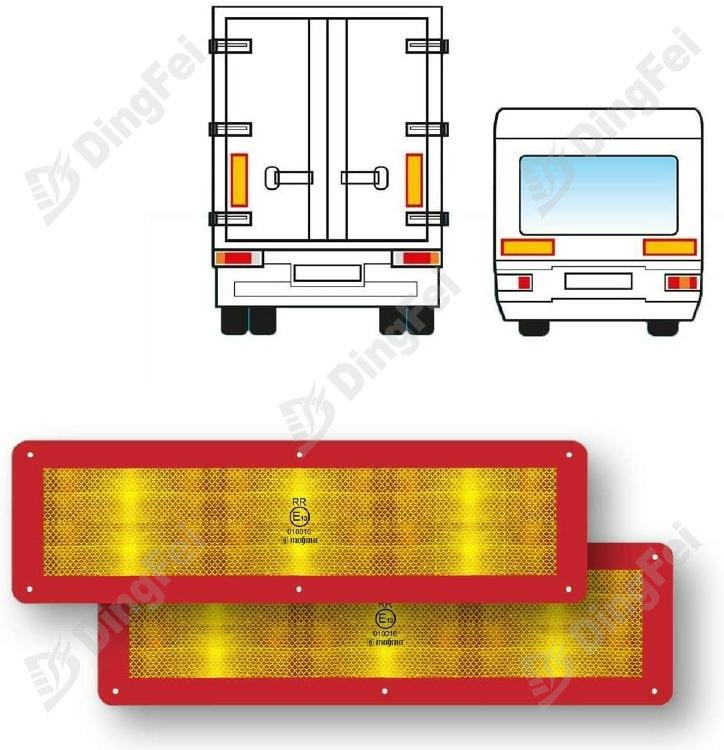 Reflective Safety Warning Aluminum Rear Marking Plate For Vehicle - 