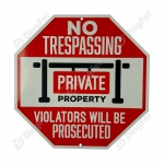 Reflective Aluminum Sign - Reflective No Trespassing Signs