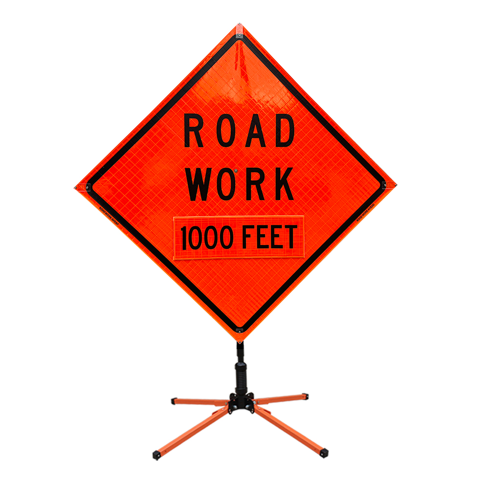 48 Inch Reflective Road Work 1000 Feet Roll Up Traffic Sign | Prismatic ...