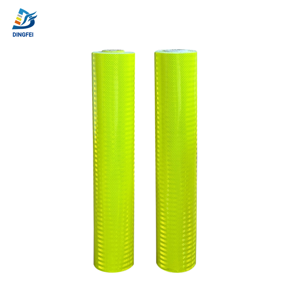 Fluorescent Yellow RA2 Reflective Sheeting with Mesh Backing ...